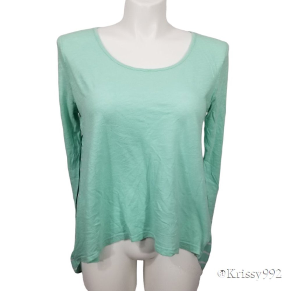 ⭐ a.n.a Mint Blouse Women's Hi Lo Hem XL Stripe